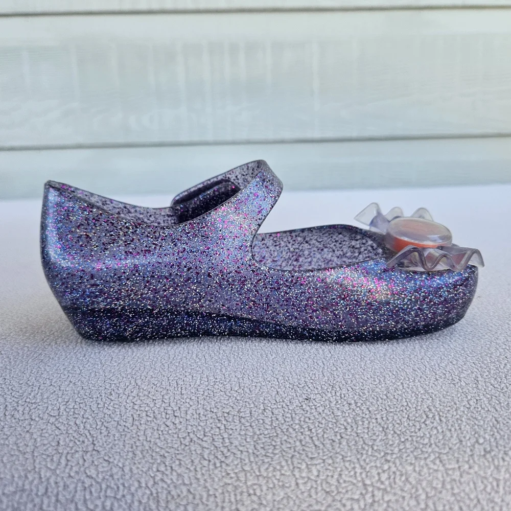 Mini Melissa Ultragirl Trick or Treat Halloween Mary Jane Purple Flats SZ 10